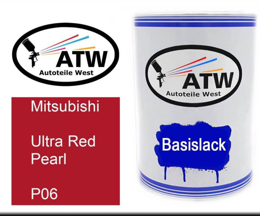 Mitsubishi, Ultra Red Pearl, P06: 500ml Lackdose, von ATW Autoteile West.